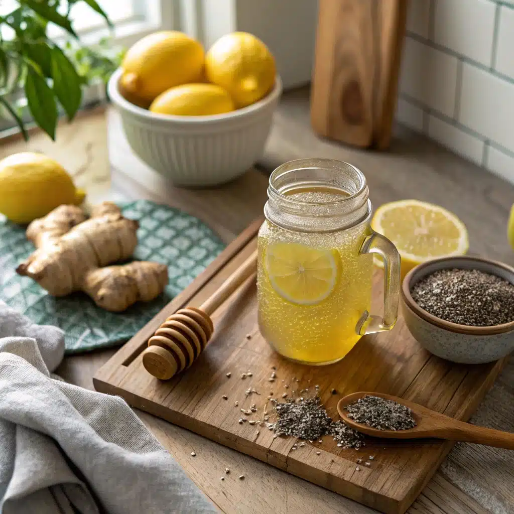 Natural Zepbound Recipe with lemon, ginger & chia
