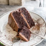 Slice of Hershey chocolate cake