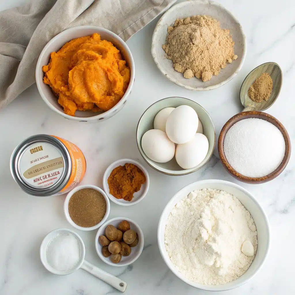 Pumpkin cheesecake cookie ingredients laid out