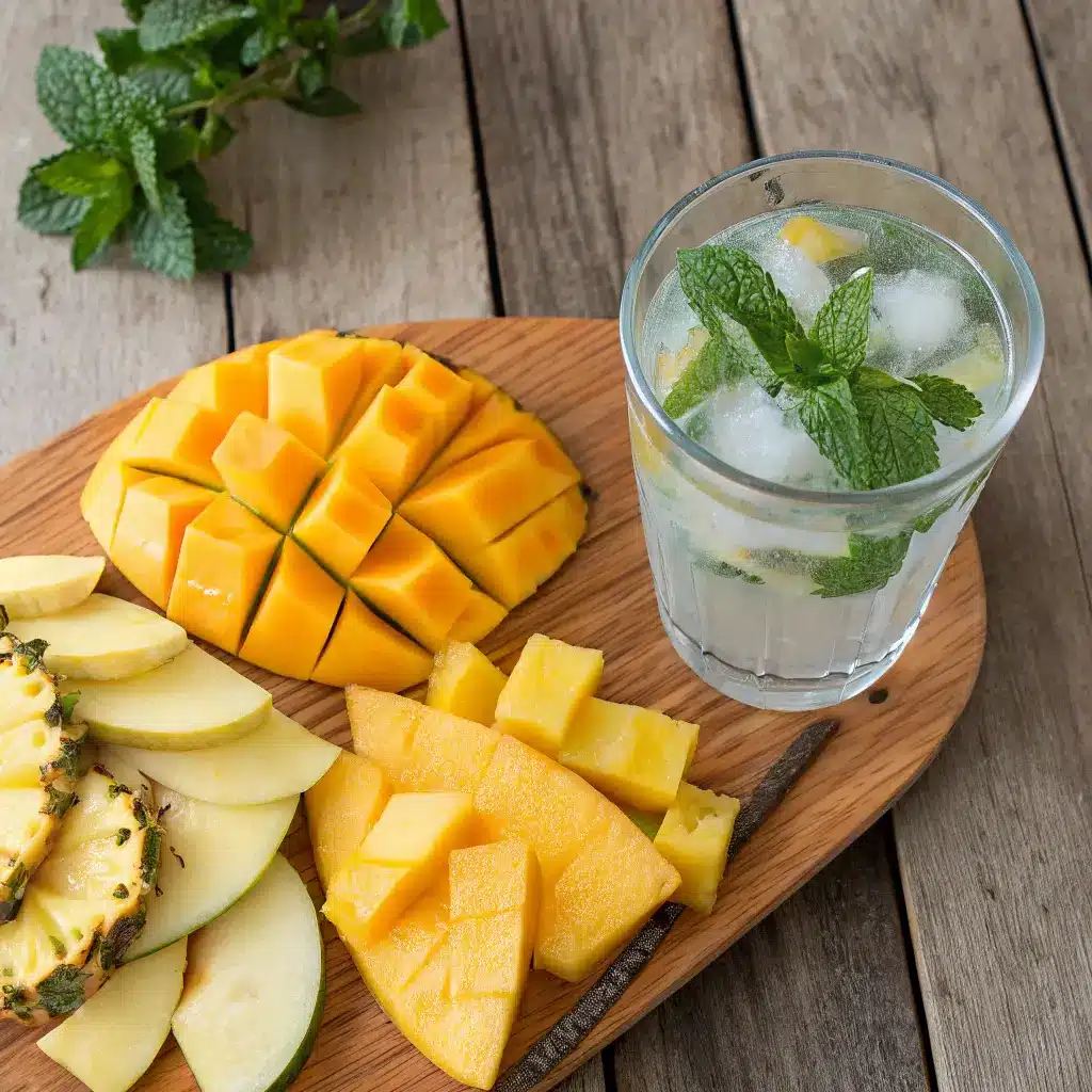 summer drink two tropical fruits