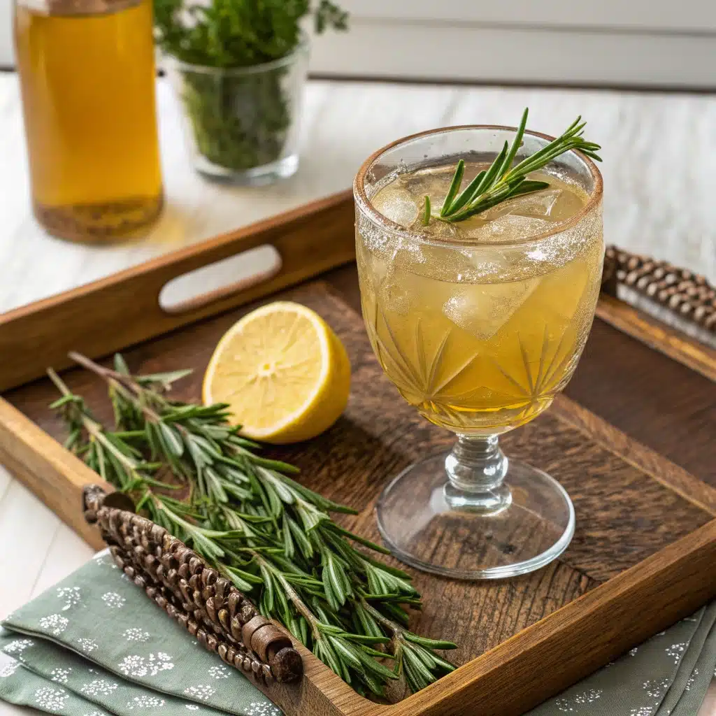 brazilian apple cider vinegar tonic on wooden table