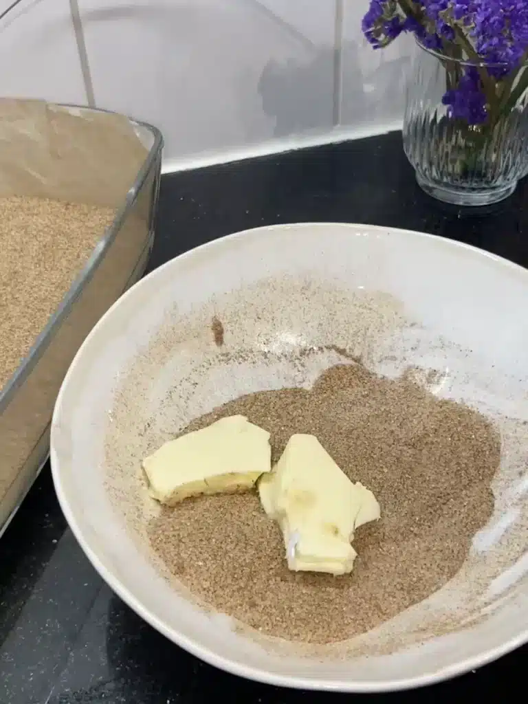 Ingredients for cinnamon peach loaf