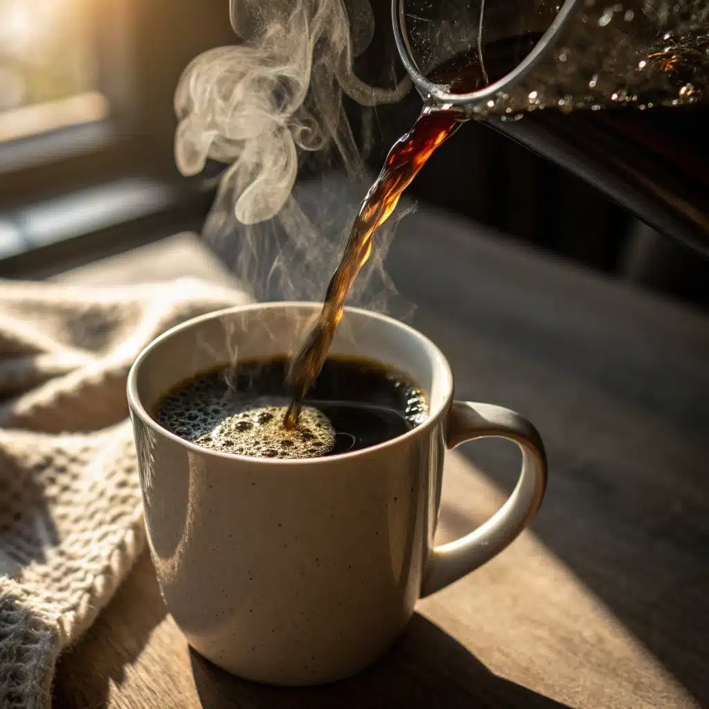 pouring black coffee for coffee loophole