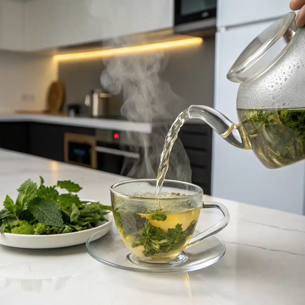 easy lemon balm tea recipe card"