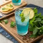 Blue salt trick recipe drink with ingredients