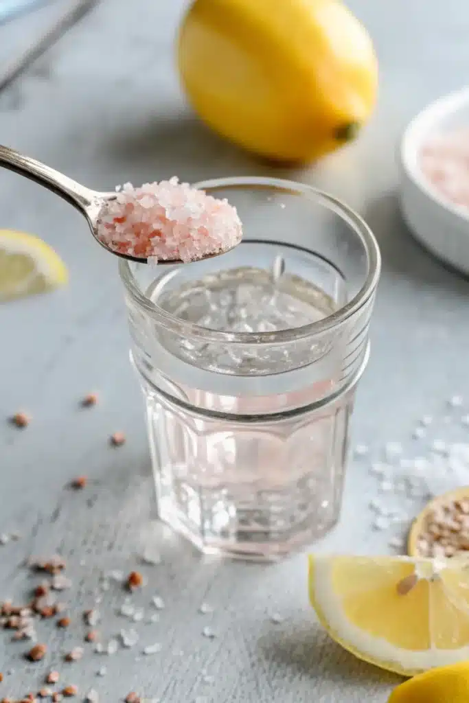 Pink salt recipe for weight loss in a morning setting