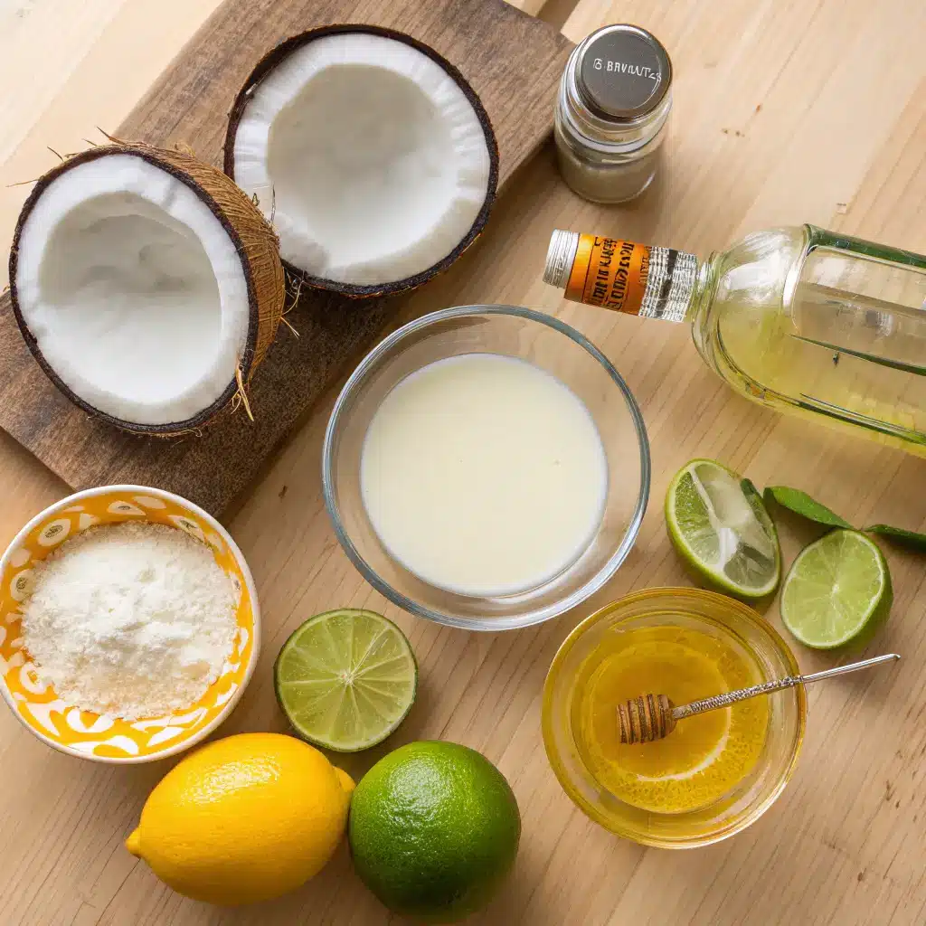creamy coconut limoncello margarita in rocks glass