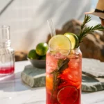 Cranberry Mocktail Spritzer with Rosemary
