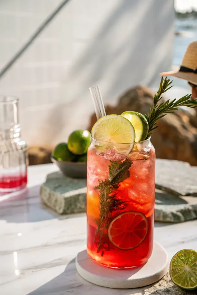Cranberry Mocktail Spritzer with Rosemary
